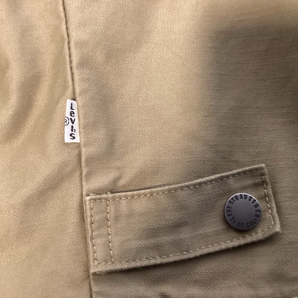 Men’s Levi Khaki Lightweight Full Zip Workwear Jacket mens size small - Picture 8 of 16